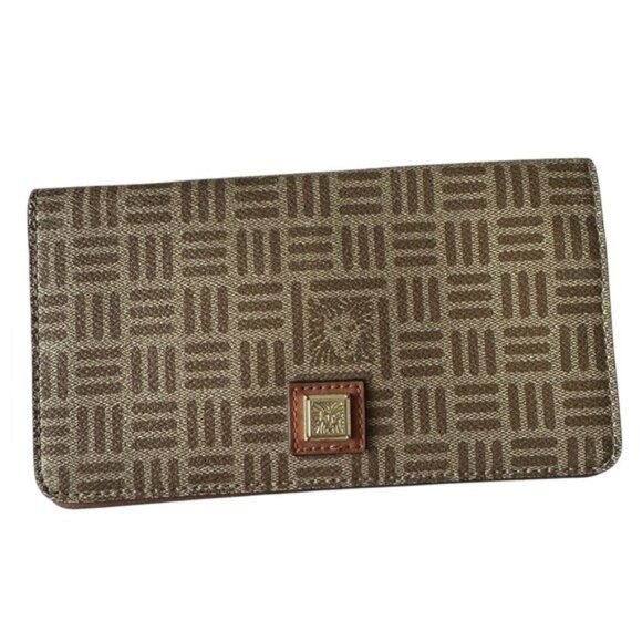 Anne Klein Clutch Walker Brown Patterned Wallet - Picture 1 of 7